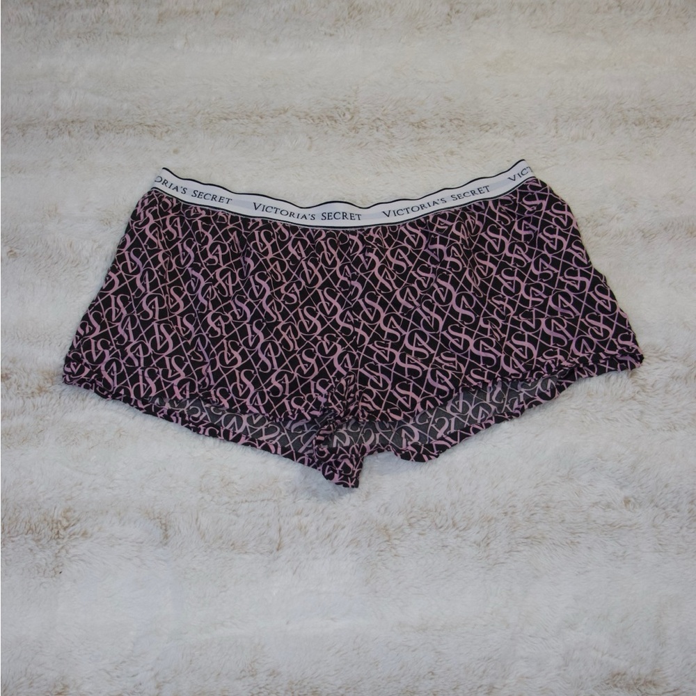 Victoria's Secret Black and Pink Logo Panties